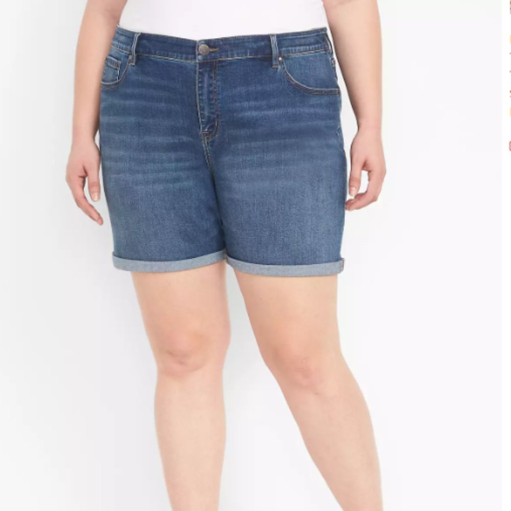 Lane Bryant SIGNATURE FIT DENIM BOYFRIEND MIDI Dark